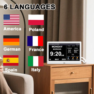 2025 New WiFi Digital Day Clock for Seniors, Auto Time Sync with Day and Date, Large Display, Custom Alarms & Medication Reminders, Ideal for Elderly and Memory Loss (10.1-Inch)
