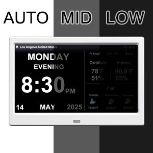 2025 New WiFi Digital Day Clock for Seniors, Auto Time Sync with Day and Date, Large Display, Custom Alarms & Medication Reminders, Ideal for Elderly and Memory Loss (10.1-Inch)