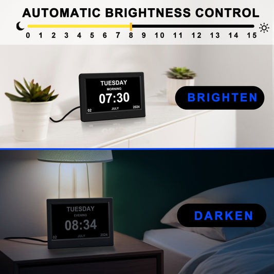 7 inch 2024 New Digital Weather Clock with Temperature Humdity Alarm Clock for Elderly (7 inch)