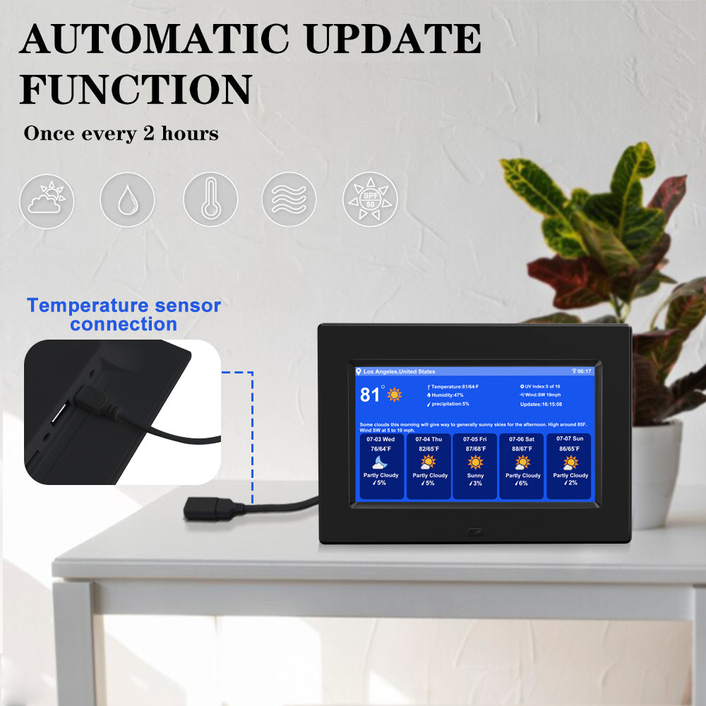 7inch New Digital Weather Clock with Temperature Humdity Alarm Clock
