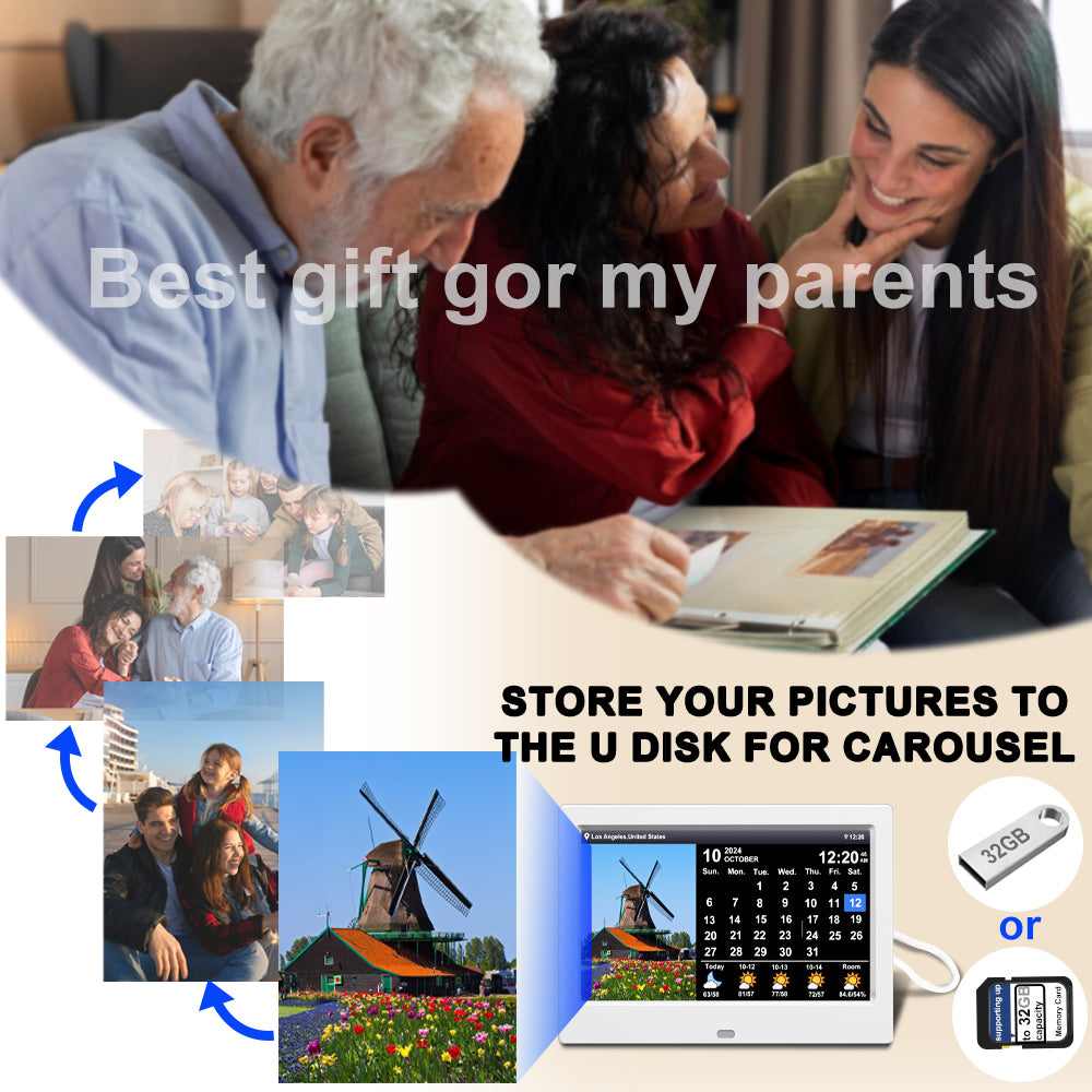 7 inch 2024 New Digital Weather Clock with Temperature Humdity Alarm Clock for Elderly (7 inch)
